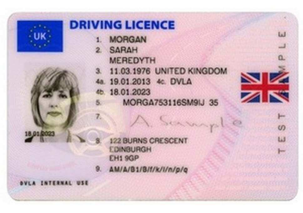 UK driving licence.