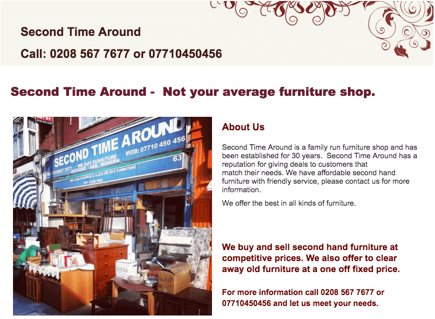 Second Hand Furniture S In London, Second Time Around Furniture