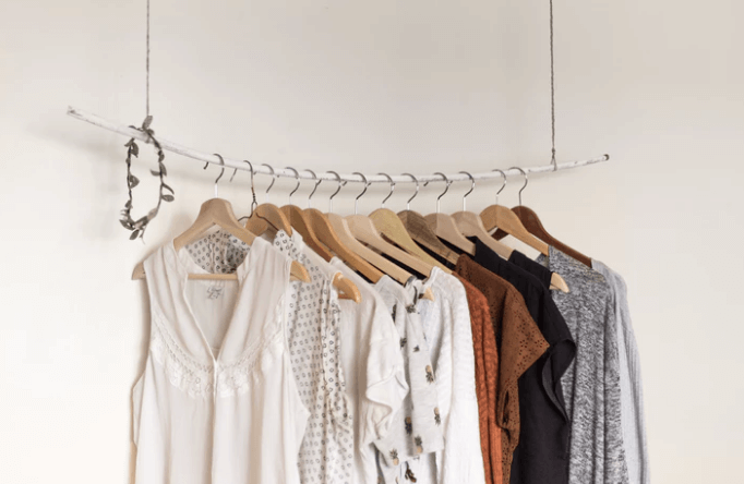 Clothes on a hanger.