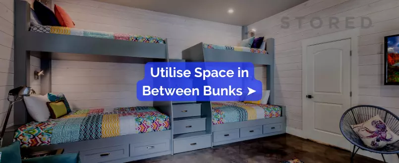 Utilise Space in Between Bunks - Brilliant Small Space Toy Storage Ideas That Will Make Your Life Easier